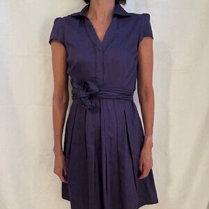 Ann Taylor Belted Dress, Size Small, Purple